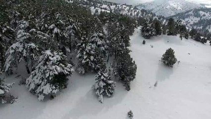 Burdur'da doğaseverler kar yağışını fırsata çevirdi