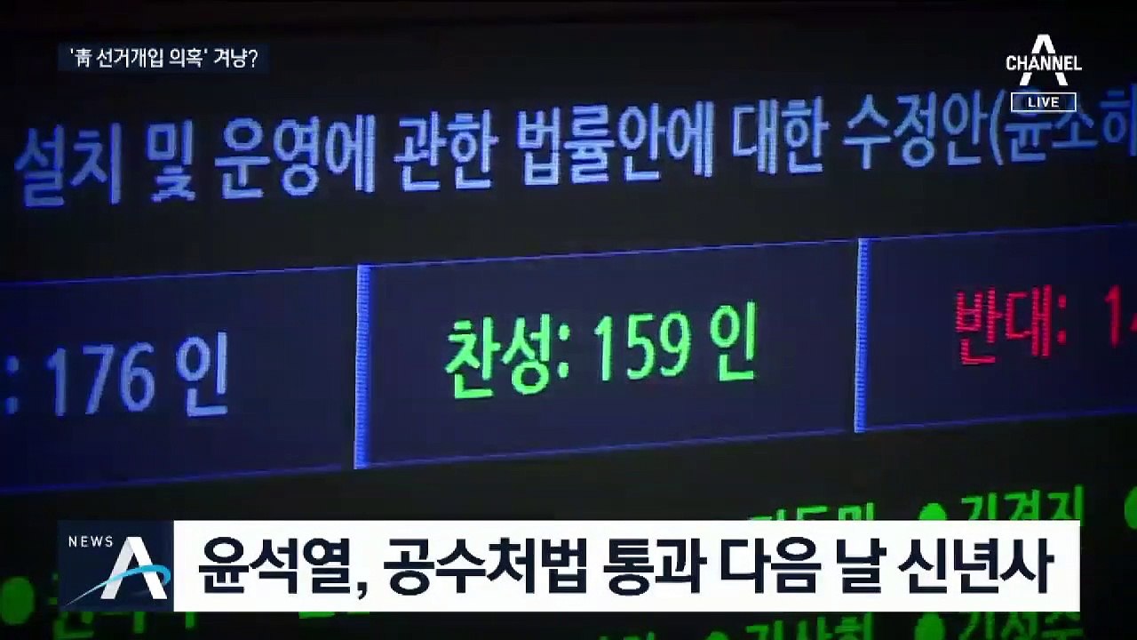 공수처법 통과 다음 날…윤석열 “선거 개입 엄단”