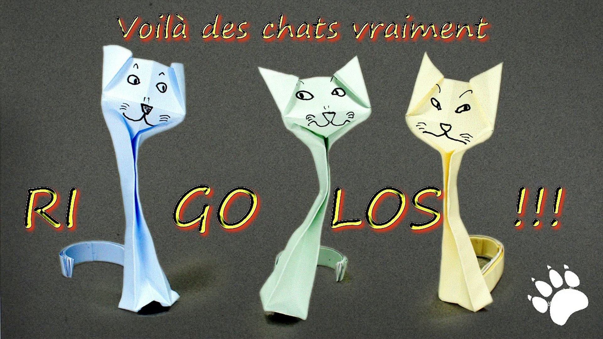 Tuto Origami D Un Chat A Cou Long Video Dailymotion