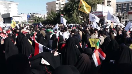 ABD saldırısında ölen Hizbullah Tugayları Milislerinin cenaze töreni - BAĞDAT