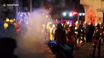 Police attack using teargas against Chilean protestors