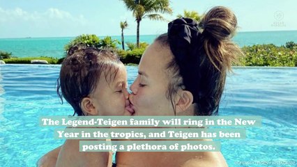 Chrissy Teigen proves son Miles is John Legend’s mini-me with this beach photo