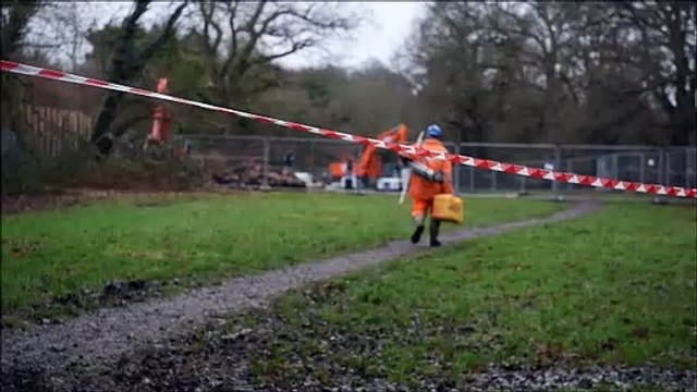 Watch emergency works to shore up rail embankment near Haywards Heath