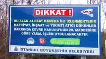 Kural tanımaz hafriyat kamyonuna suçüstü anı kamerada