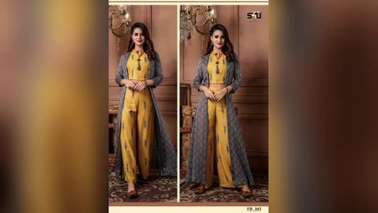 Crop top designer dresses with palazzo or dhotti salwar with shahnaj