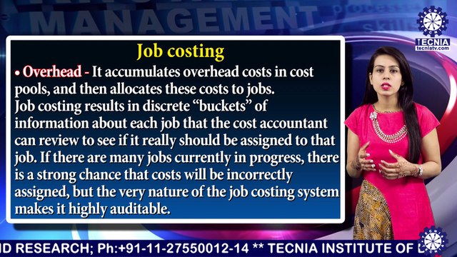 MBA || Ms. GEETIKA || Job Costing || TIAS || TECNIA TV