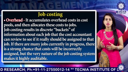 MBA || Ms. GEETIKA || Job Costing  || TIAS || TECNIA TV