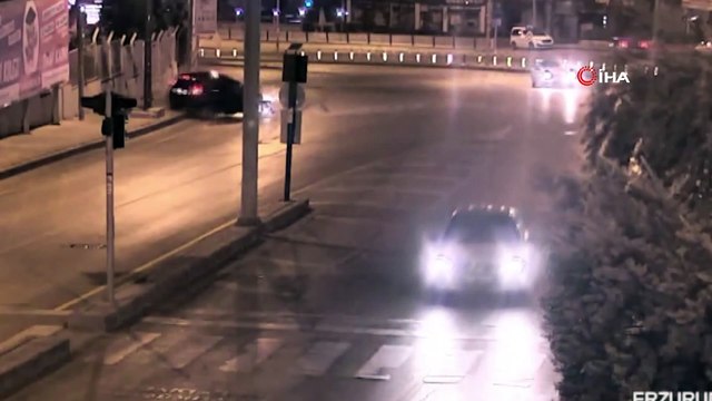 Erzurum’da trafik kazaları MOBESE kameralarına yansıdı