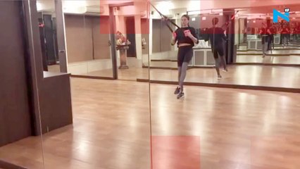 Watch, Sushmita Sen says 'adios 2019' while working it out