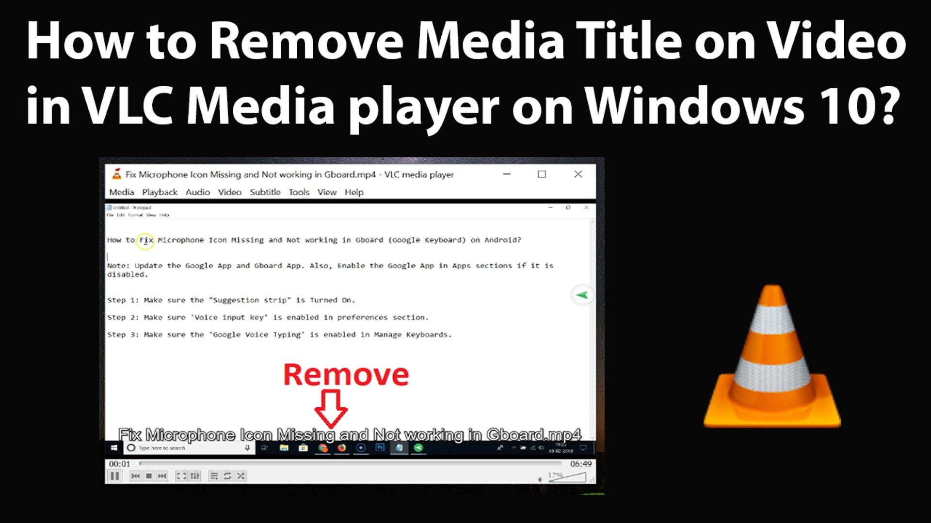 How To Remove Media Title On Video In Vlc Media Player On Windows 10 Video Dailymotion