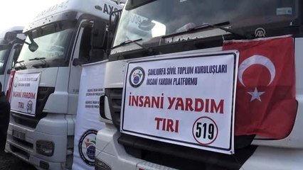 Şanlıurfa'dan Suriyelilere 3 tır yardım malzemesi gönderildi