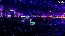 as de feux d'artifices cette année à Shanghai mais un incroyable ballet de drônes synchronisés que vous devez absolument voir !