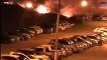 Vegetação pega fogo após disparos de fogos de artifício em Guriri