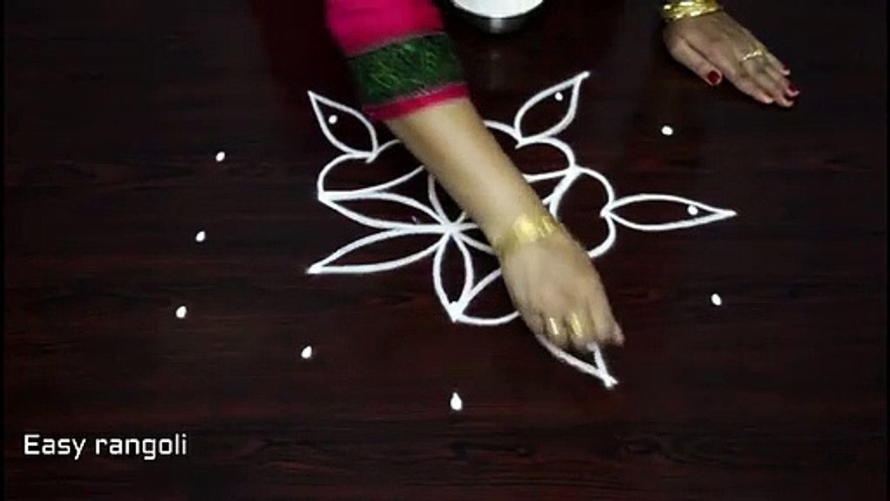 how to draw deepam kolam designs with 5x3 dots   latest rangoli designs   muggulu designs