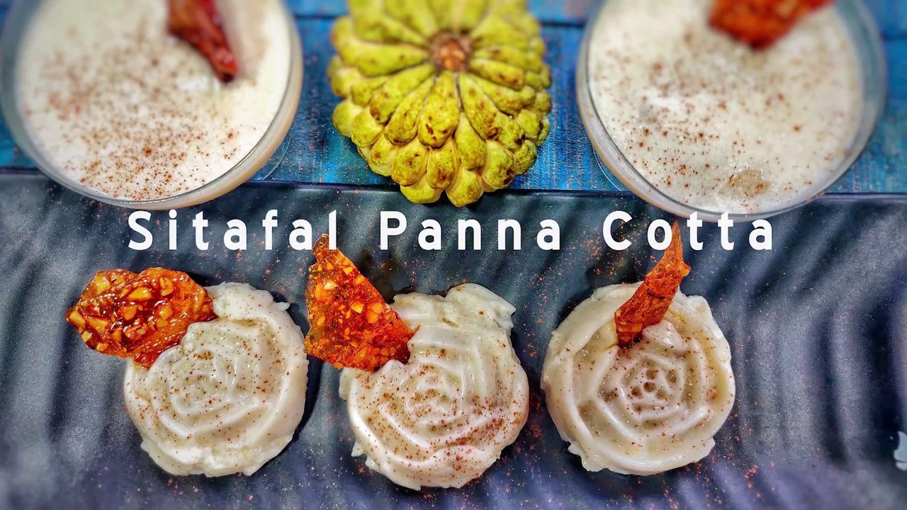 SlowMo Prep of Sitafal Panna Cotta • Custurd Apple Panna Cotta • Milk Jelly