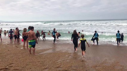 Le premier bain de l'année 2020 a rassemblé 350 téméraires à Anglet