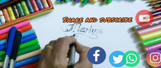 Interesting cAlligraphy| beautiful handwriting|| beautiful names|caLligraphy with normal pen.