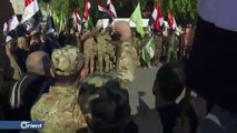 ميليشيات الحشد الشعبي تعتصم  بالجهة المقابلة للسفارة الأمريكية في بغداد