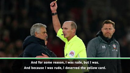 I was rude to an idiot - Mourinho on booking