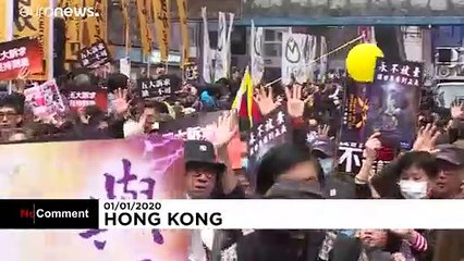 Hong Konglu eylemcilerden yeni yılda Çin karşıtı protesto