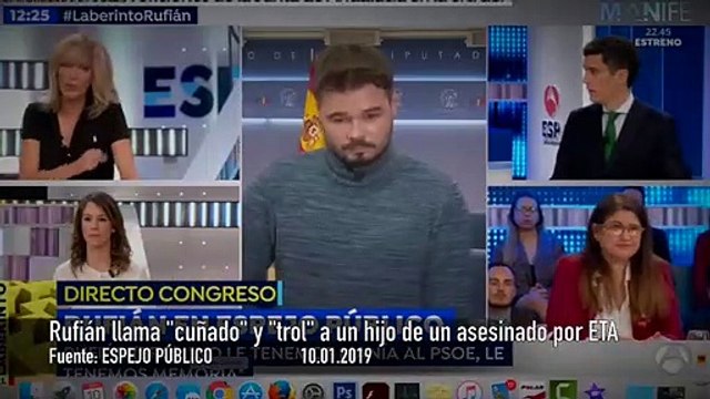 Rufián llama cuñado y trol a un hijo de un asesinado por ETA y en Atresmedia ni le chistan