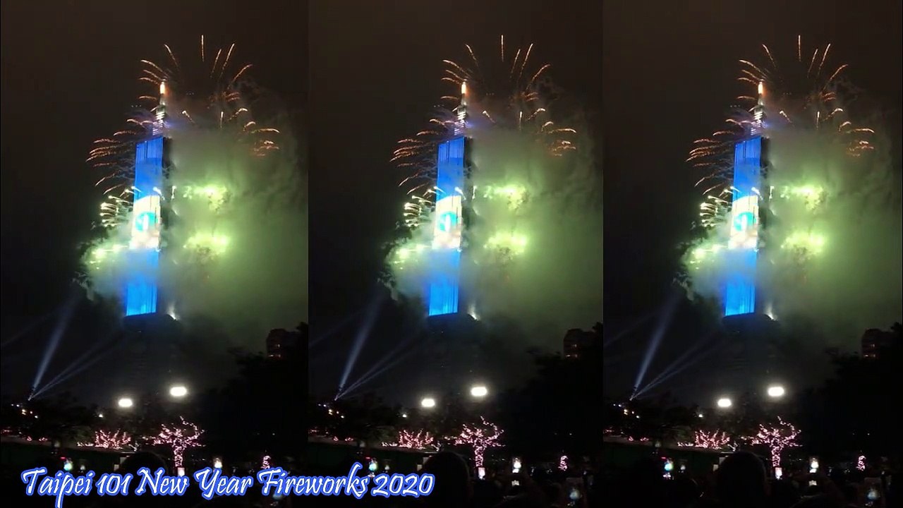 New Year's 2020 one of the world's tallest building fireworks show Taiwan Taipei 101 Tower