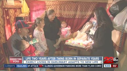Life two years after twins born in separate years