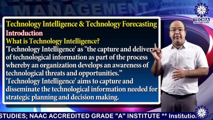 MBA || Dr. Varun kumar || Technology Intelligence and technology forecasting || TIAS || TECNIA TV