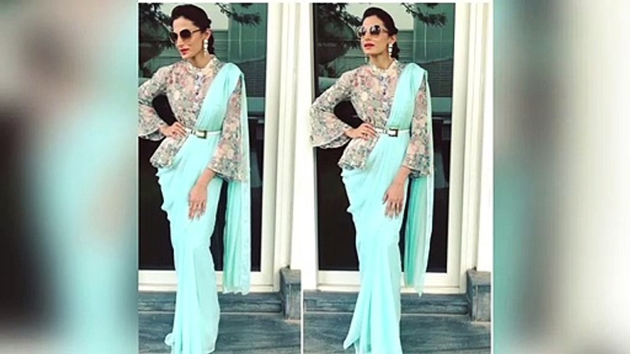 Ruffeled blouse with saree and unique designe with shahnaj boutique