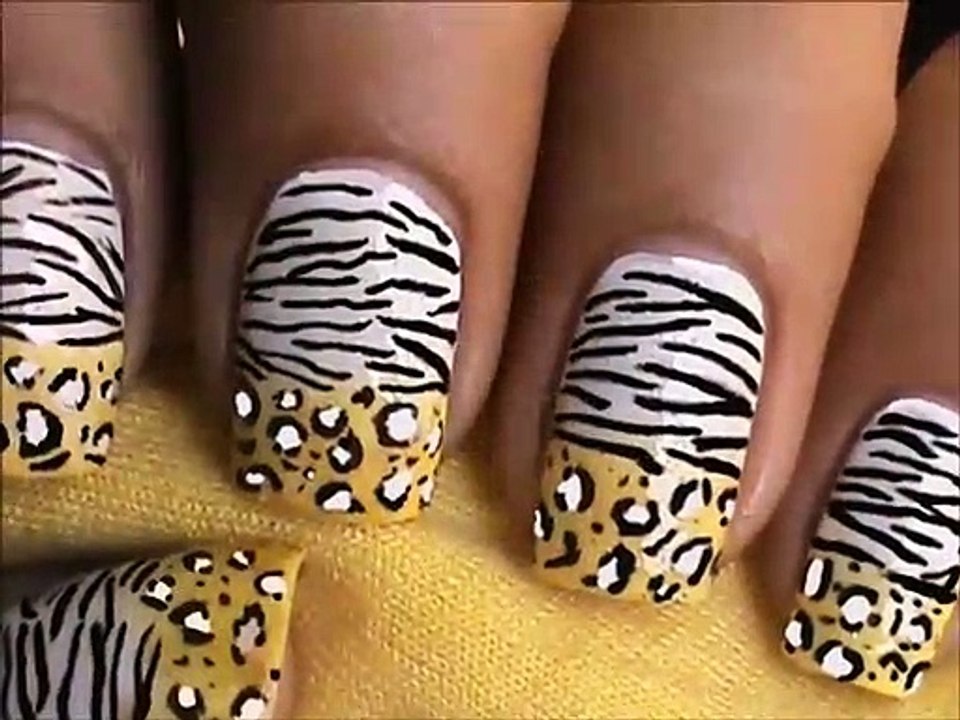 Ombre - Leopard Nail Art designs