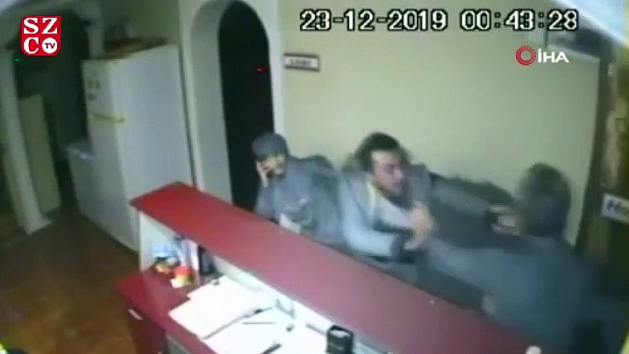 Otel işletmecisi ile eşi darp edildi, olay kameraya yansıdı