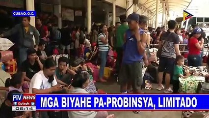 Mga balik-Metro Manila, dumagsa sa Araneta City bus terminal