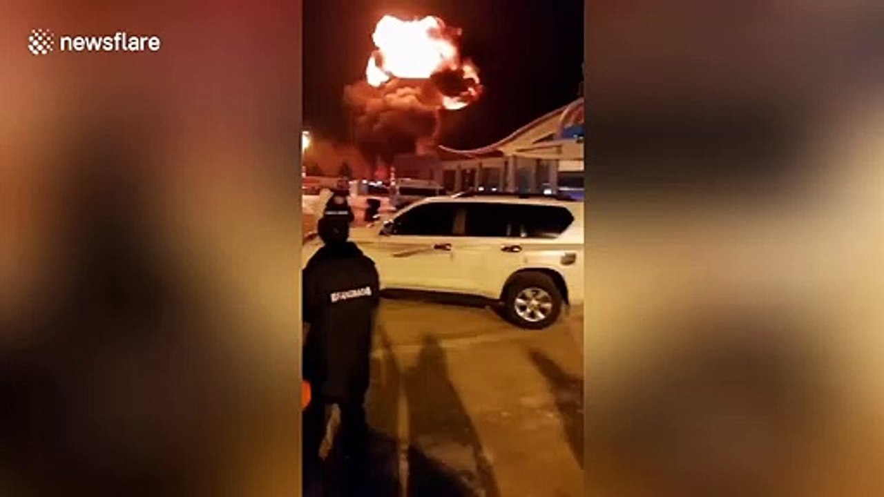 Huge fire breaks out at north China's airport