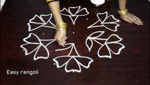 7 dots chukkala muggulu designs - easy rangoli designs - flower kolam designs with 7 dots