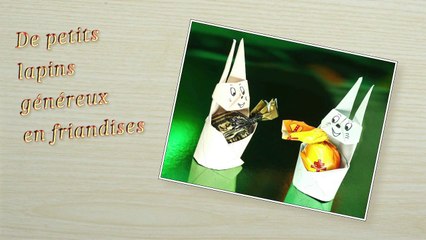 TUTO - Un lapin offrant un bonbon (origami)