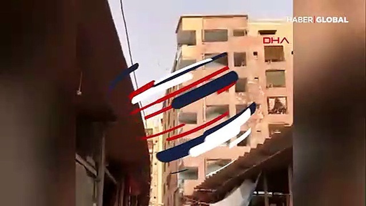 6 katlı bina saniye saniye böyle çöktü