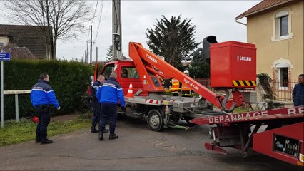 Le camion-benne finit dans la haie