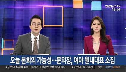 오늘 본회의 가능성…문 의장, 여야 원내대표 소집