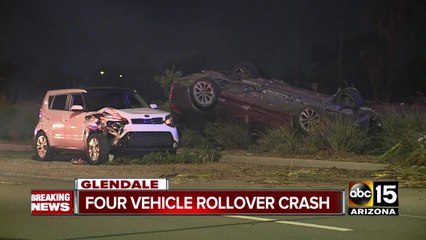 PD: 2 people hospitalized after four-car crash on Grand Avenue