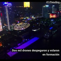 Drones luminosos, la nueva alternativa que reemplaza los fuegos artificiales en China