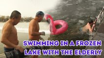 Swimming In A Frozen Lake with the Elderly | Whoa! That's Weird