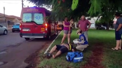 Jovem fica ferido ao sofrer queda de moto no Bairro Parque Verde