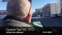 Máxima tensión por la huelga: un taxista atropellado y un VTC reventado a patadas