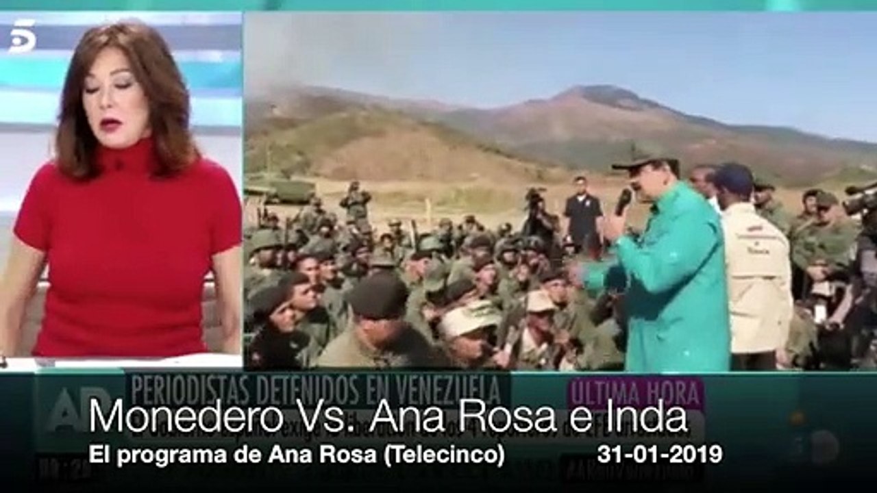 Monedero defiende a la narcodictadura chavista y Ana Rosa e Inda le apalean ante la audiencia