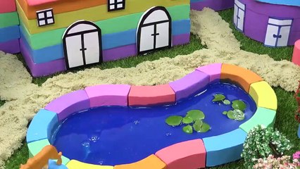 Скачать видео: How To Make Beautiful Villa with Kinetic Sand  Mad Mattr  Grass  Flower