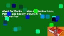 About For Books  Western Civilization: Ideas, Politics, and Society, Volume I: To 1789  For Free