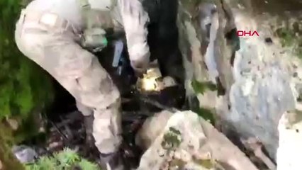Siirt'te teröristlerin sığınaklarında el bombaları ve düzenek ele geçti
