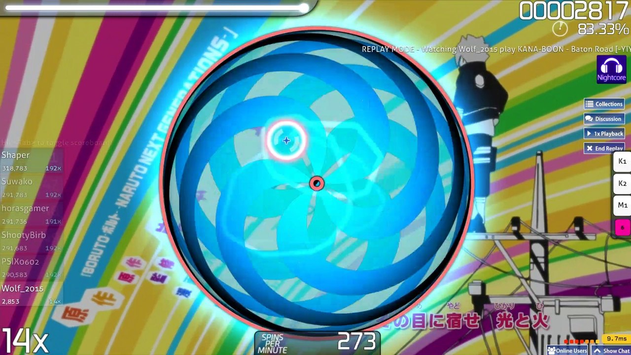 Osu! •UNL• ~ GamePlay ~ Replay Baton Road YIYO's Easy NIGHTCORE ~ Osu! App ~ 1080pᴴᴰ ~ 2019 ~ W10
