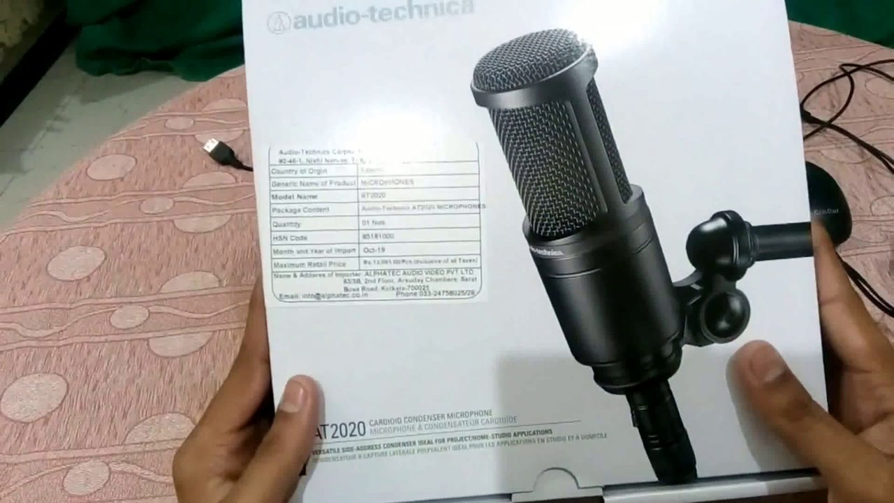 Audio technica at2020 condenser microphone unboxing (best microphone for home studio)