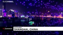 شاهد: طائرات من دون طيار وأجواء احتفالية مبهرة بالعام الجديد في شنغهاي الصينية